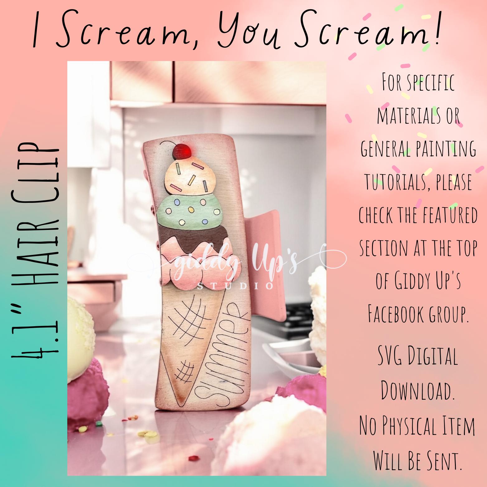 Summer Ice Cream Hair Clip SVG File | Summer SVG File | Ice Cream SVG Designs | GiddyUpsStudio | giddyupstudio | Glowforge Summer svg file