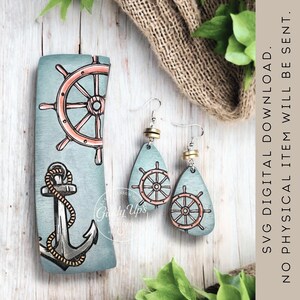 Nautical Earrings SVG File: Boat Laser Cut Ship Earrings (Digital Download)