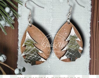 Christmas Tree Earring SVG File | Glowforge Christmas Tree SVG Files | Tree Earring SVG File | GiddyUpsStudio | Christmas Party Earring