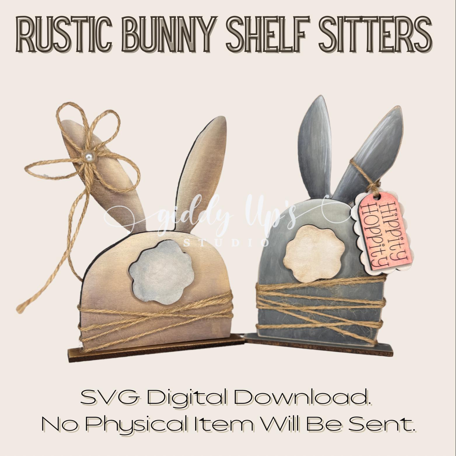 Bunny Bundle Shelf Sitter SVG | Laser Cut File | Glowforge Easter SVG ...