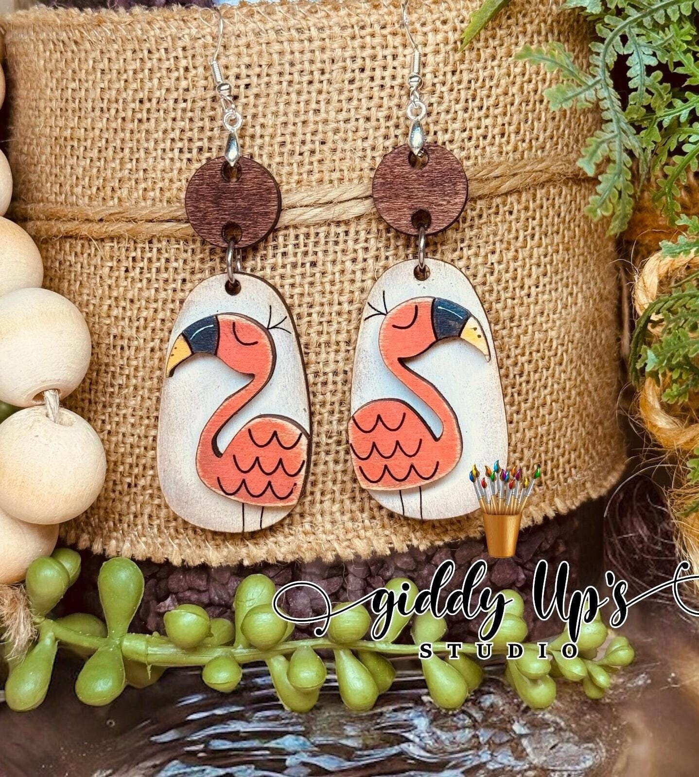 Flamingo Earring SVG: Laser Cut File, Summer Beach Earrings (Digital File)