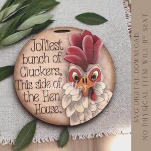 Fichier SVG d'ornement de poulet de Noël | Designs SVG de décoration de Noël poulet Glowforge | Ornement de Noël poulet SVG | GiddyUpsStudio