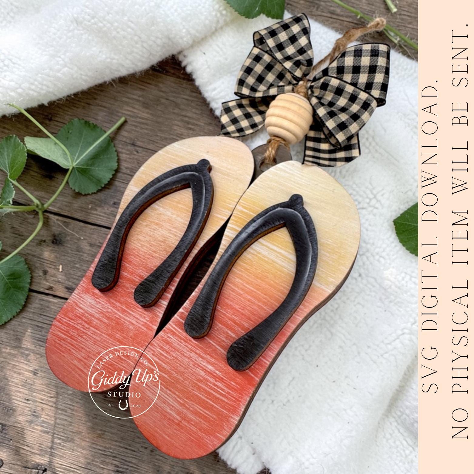 Flip Flop Beach Ornament: SVG Laser Cut File - Etsy