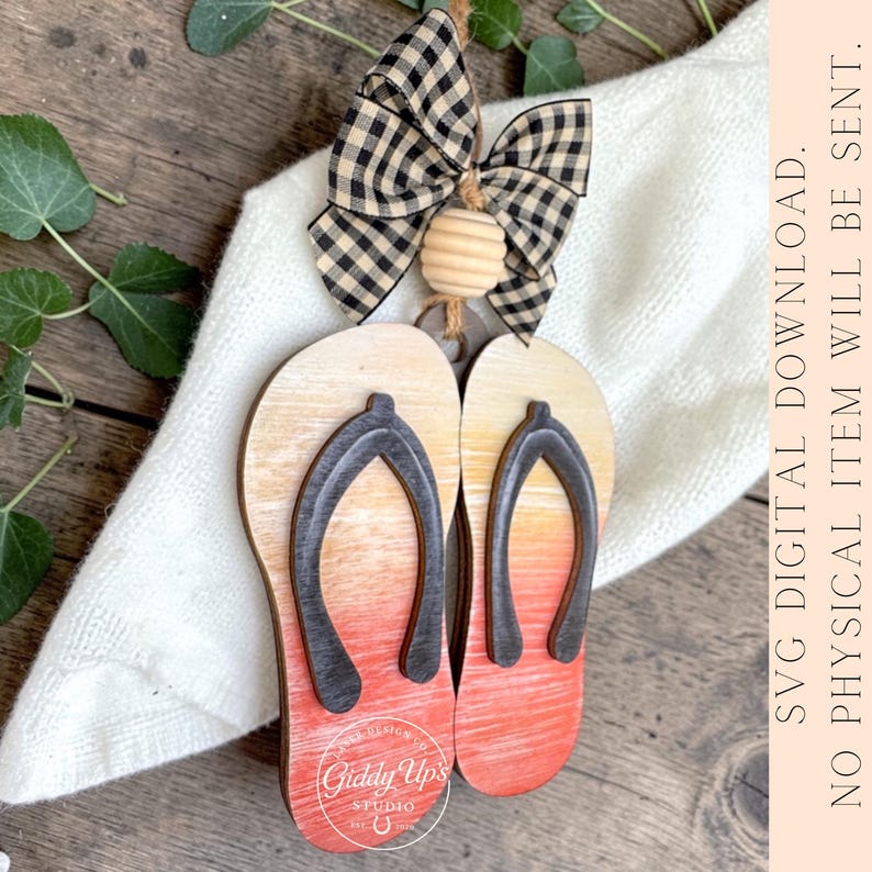 Flip Flop Beach Ornament: SVG Laser Cut File - Etsy