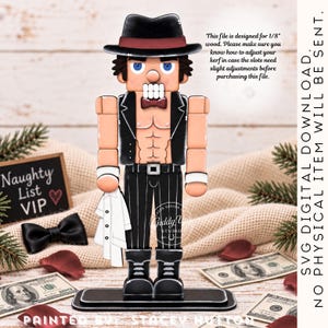 Male Dancer Nutcracker SVG | Funny Christmas Nutcracker Laser Cut File | Adult Humor Christmas Decor | Layered Wood Nutcracker