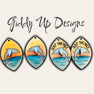 Delphin Ohrring Bundle SVG-Datei | Delfin Ohrring Laser Cut Dateien | Glowforge Ohrring Designs | zuckersüßes Studio | Glühschmiede Delfin