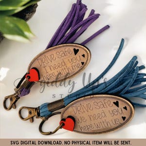 Fahren Sie sicher Schlüsselbund SVG | Familie Schlüsselbund SVG | Laser-Schnitt-Datei | Glowforge Dad Mom Schlüsselbund SVG | Giddy Up Studio | GiddyUpsStudio