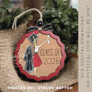 Class of 2026 Ornament SVG File Laser Cut Design | Personalized Graduation