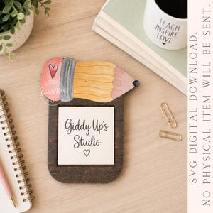 Teacher Notepad Holder SVG File: Sticky Note Glowforge Laser Cut Design