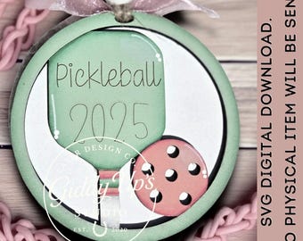 Pickleball-prydnad SVG | Laserskuren fil | Giddyupsstudio