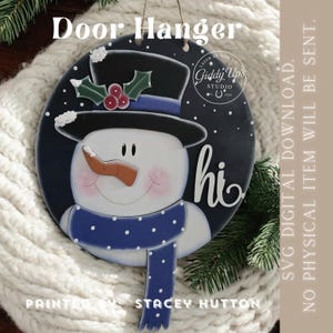 Snowman Door Hanger SVG File: Winter Christmas Laser Cut File - Etsy