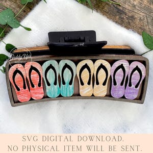 Flip Flop SVG Hair Clip Design: Laser Cut File | 4" Clip