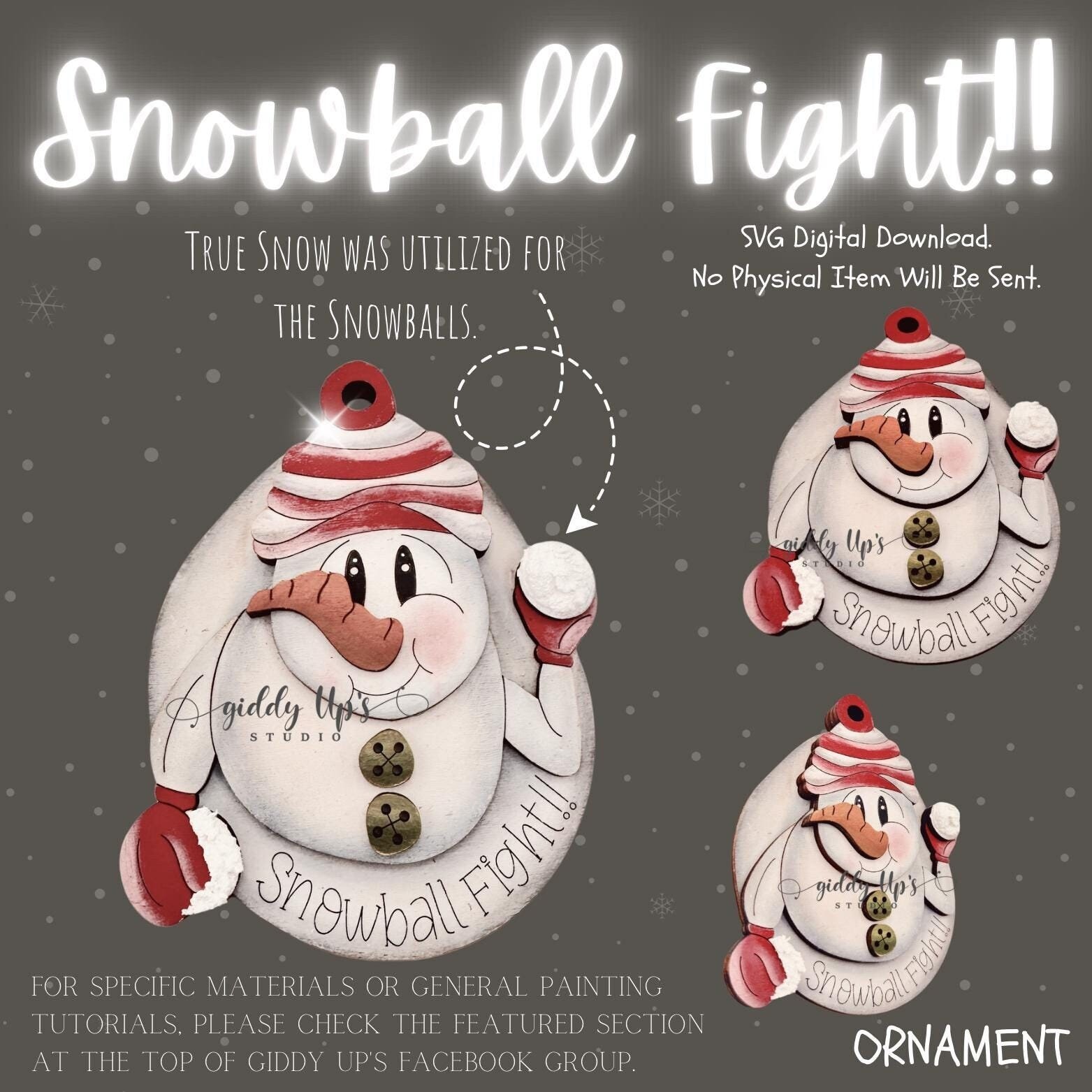 Plik SVG z ozdobą „Bitwa na śnieżki” w kształcie bałwana | Glowforge Christmas