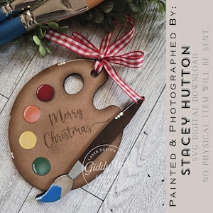 Painter Ornament SVG | Artist Christmas Gift Laser Cut File (Digital Download)