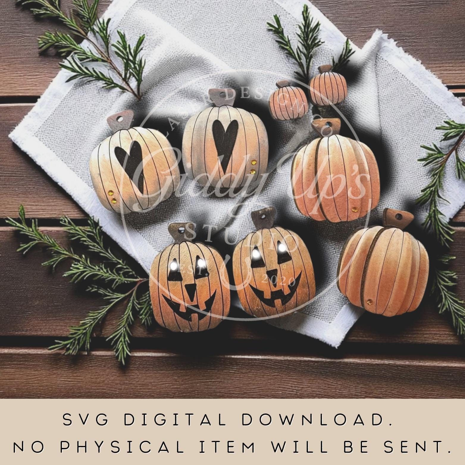 かぼちゃのジャック・オー・ランタンのイヤリング SVG ファイル: ハロウィン Glowforge レーザーカット - Etsy 日本