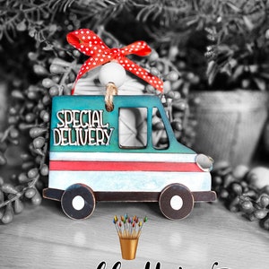 Carte-cadeau de camion de livraison SVG | Titulaire de la carte-cadeau de camion de livraison fichier SVG | Fichiers SVG de Noël Glowforge | Giddyupstudio | Camion Glowforge