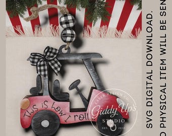 Golf Cart Ornament SVG File: Laser Cut Design
