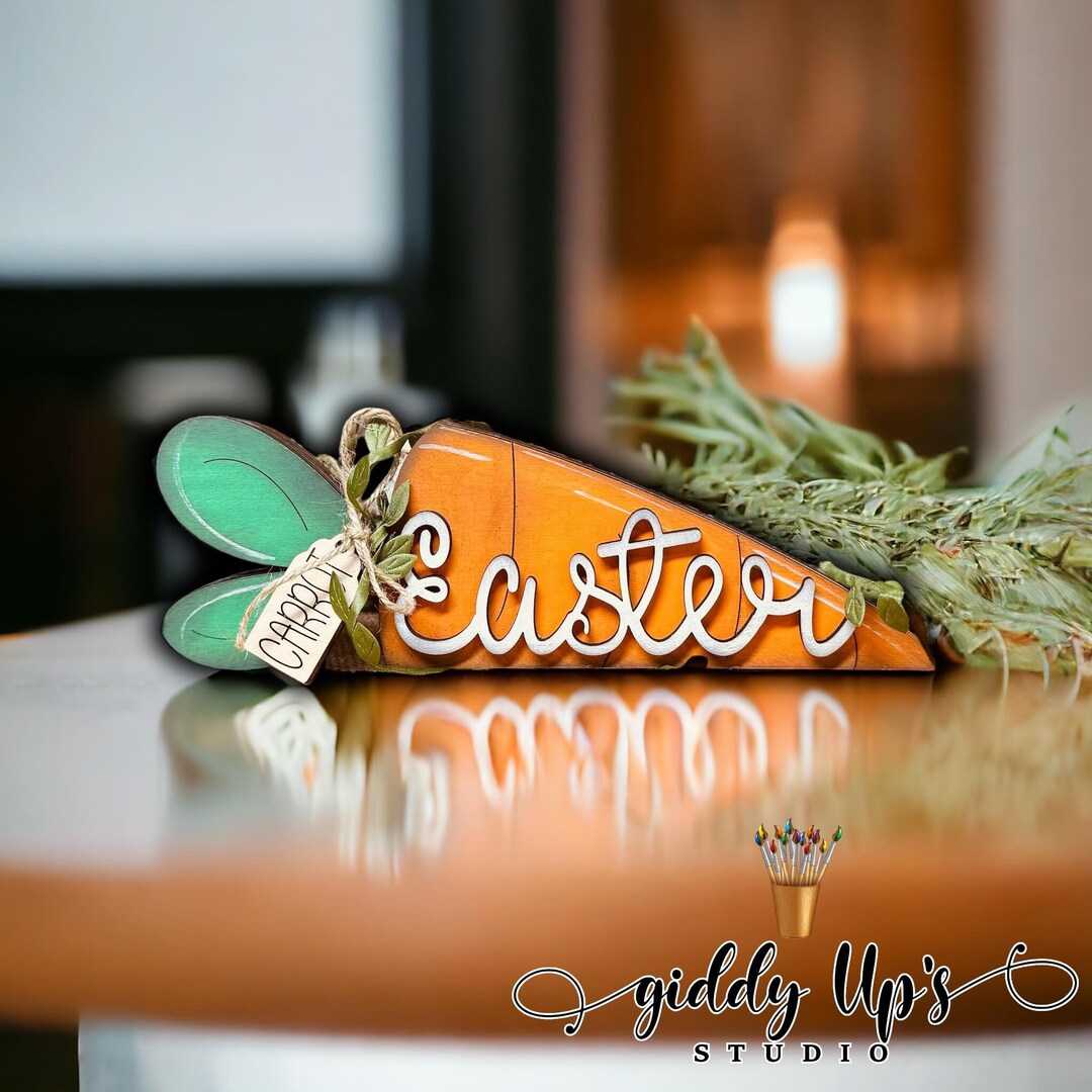 Carrot Easter Shelf Sitter SVG File: Laser Cut Design| Digital File - Etsy