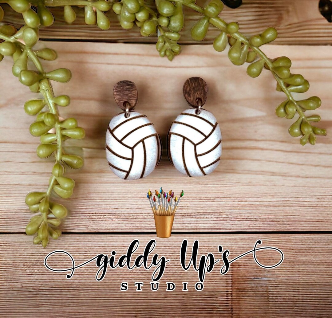 Volleyball Earring SVG Laser Cut File Volley Ball Files Etsy