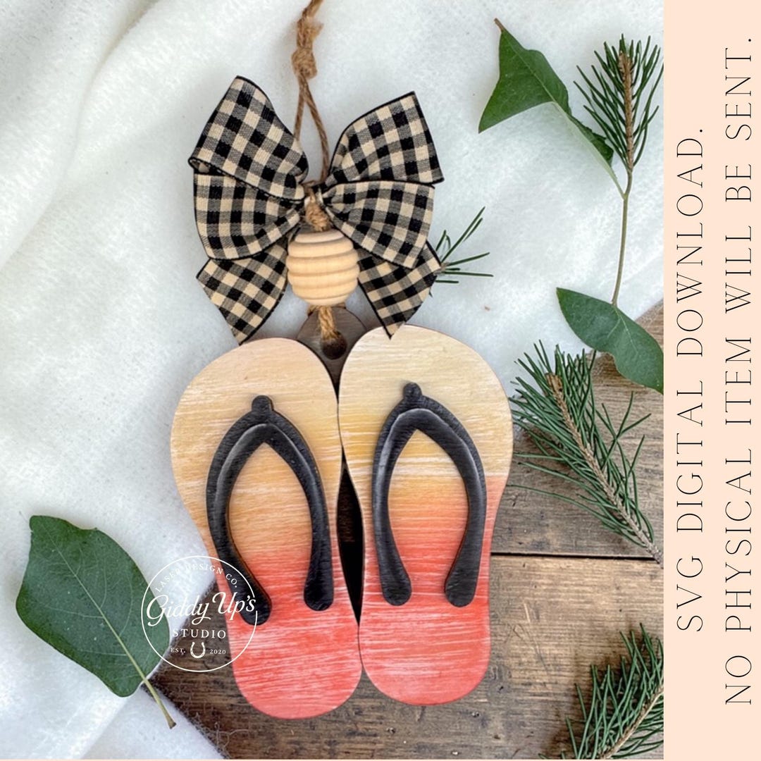 Flip Flop Beach Ornament: SVG Laser Cut File - Etsy