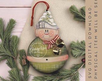Elf Ornament SVG: Christmas Laser Cut File