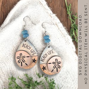Sand Dollar Earring SVG | Beach Ocean Sea SVG Gifts | GiddyUpsStudio