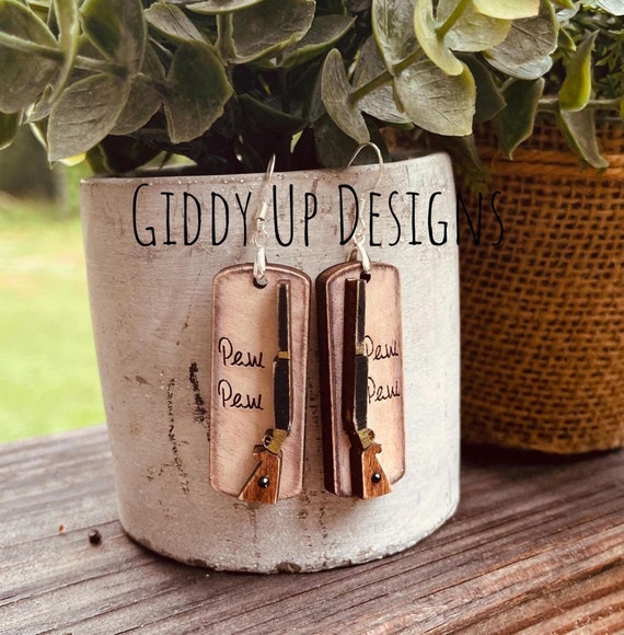 Shotgun Dangle Earrings SVG Design | Laser Cut Gun File