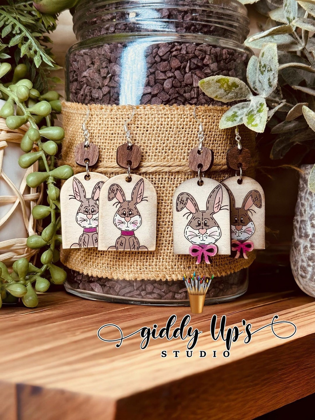 Easter Bunny Earring SVG Laser Cut File Easter SVG File Glowforge Files ...