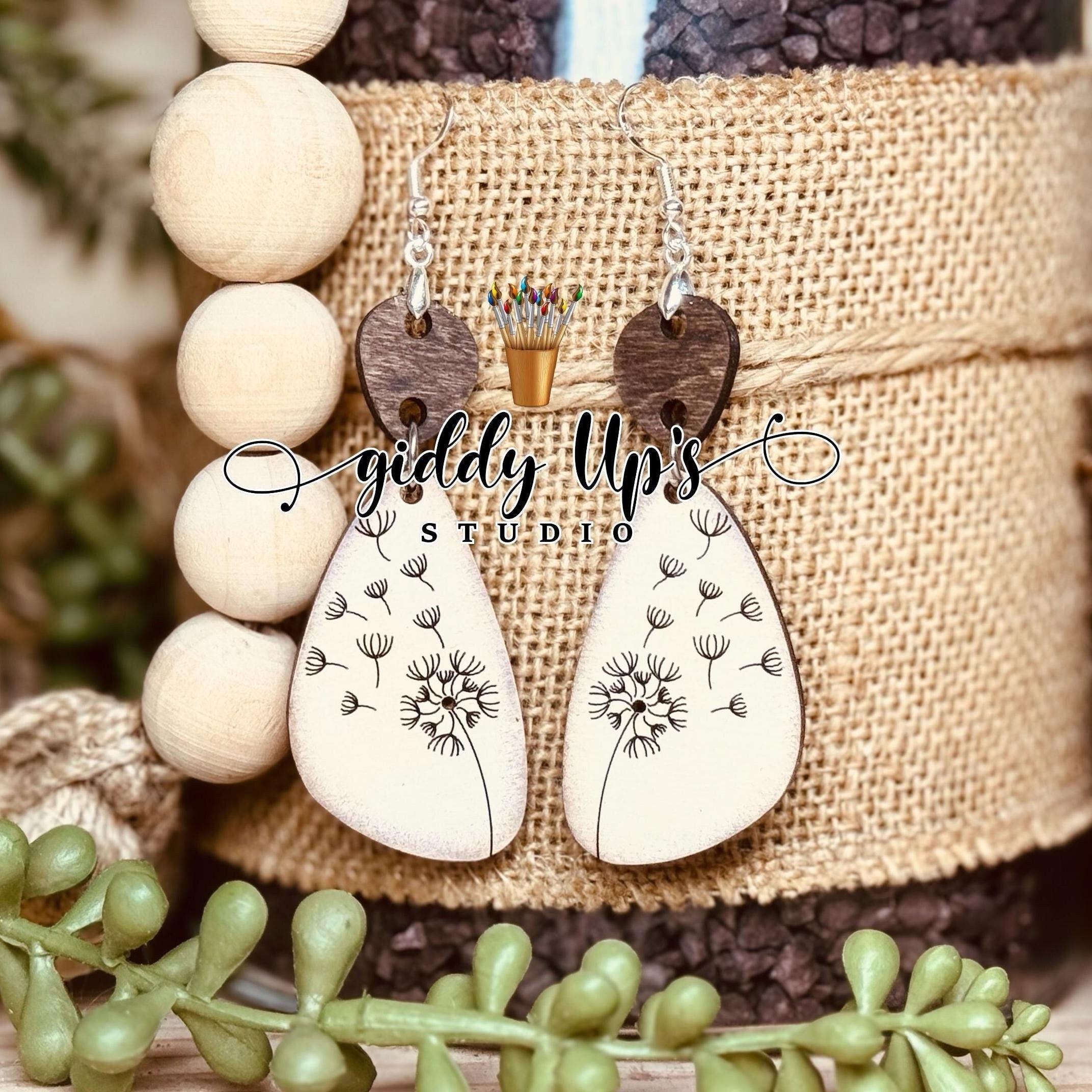 Dandelion Flower Earring SVG: Laser Cut File for Glowforge