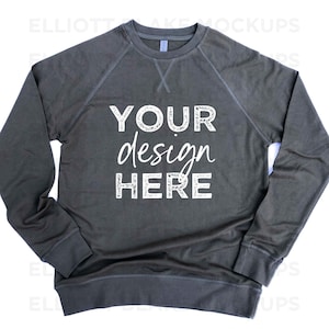 Next Level 9000 Heavy Metal Mockup | Next Level Long Sleeve Heavy Metal Sweater | Next Level 9000 Flat Lay | Next Level Charcoal Gray