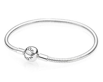 Pandora Snake Chain Bracelet / Silver Claps Bracelets / Silver Sterling Bracelets For Women / Meaningful Charm Bracelet / Gift For Wife