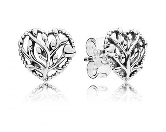 Pandora Family Tree Heart Stud Earrings Family Heritage Unique Stud Earrings Meaningful Gift For Family Members Pandora Women Jewellery UK