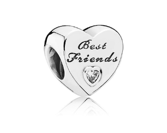 Authentic Pandora Silver Sterling Best Friends Forever Together Heart Shape Bead Charm S925 791727CZ