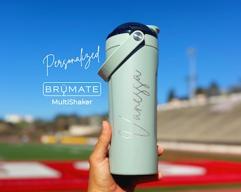 Personalized Shaker Bottle Brumate Multishaker Gym Shaker Cup Gym Gifts - Insulated Stainless Steel Protein Shaker Flip Lid & Handle