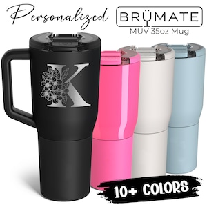 Personalized Brumate MUV 35oz Leakproof Mug, Custom Engraved Letter Monogram Brumate Tumbler Gifts for Mother&#39;s Day, Best Friends, Weddings