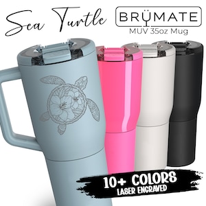 Sea Turtle Lovers Brumate MUV 35oz Travel Mug Tumbler Cup, Ocean Theme Mother&#39;sDay Gifts for Mom, Best Friend, Coworker, Birthday, Christmas