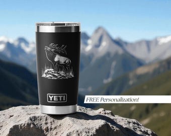 Hunting Gifts for Men, Him Personalized Tumbler Bugling Bull Elk Hunter Gift, Christmas Gifts for Husband, Dad, Father's Day Gift, Engraved