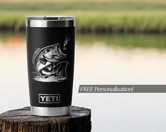 Fishing Gifts for Men Him Personalized Tumbler for Bass Fisherman, Largemouth Bass Tumbler for Him, Dad, Fathers Day Gifts, Lake Fishing Dad