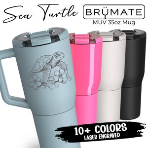 Sea Turtle Lovers Brumate MUV 35oz Travel Mug Tumbler Cup, Ocean Theme Mothers Day Gifts for Mom, Best Friend, Coworker, Birthday, Christmas