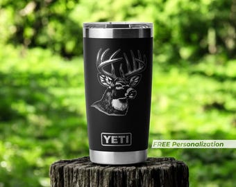 Deer Hunting Gifts for Men Him Personalized Tumbler for Whitetail Deer Hunters, Hunter Gifts for Him, Dad, Father's Day, Husband, Engraved