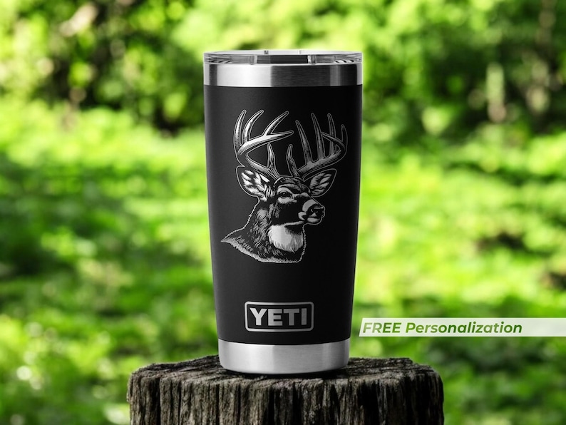 Deer Hunting Gifts for Men Him Personalized Tumbler for Whitetail Deer Hunters, Hunter Gifts for Him, Dad, Father's Day, Husband, Engraved image 1