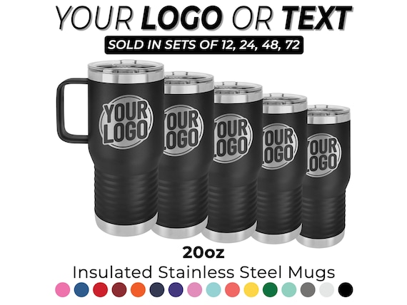 Bulk Custom Insulated Mugs 20oz Engraved Business Logo Coffee Mugs -  Promotional Products for Clients - Bulk Employee Gifts - Laser Etched - Etsy