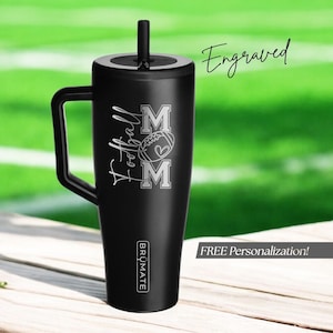 Football Mom Gifts for Football Moms Club Sports Mom Tumbler With Handle and Straw Brumate Era Mother's Day, Birthday Gift Ideas Engraved image 1