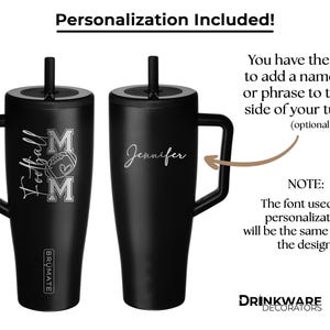 Football Mom Gifts for Football Moms Club Sports Mom Tumbler With Handle and Straw Brumate Era Mother's Day, Birthday Gift Ideas Engraved image 5