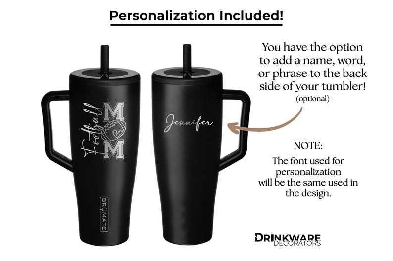 Football Mom Gifts for Football Moms Club Sports Mom Tumbler With Handle and Straw Brumate Era Mother's Day, Birthday Gift Ideas Engraved image 5