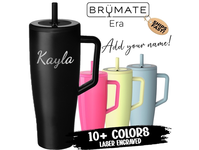 Personalized Brumate Era 40oz Tumbler Travel Mug, Custom Name Laser Engraved Unique Cute Gift Idea for Best Friend, Coworker, BFF, Christmas image 1