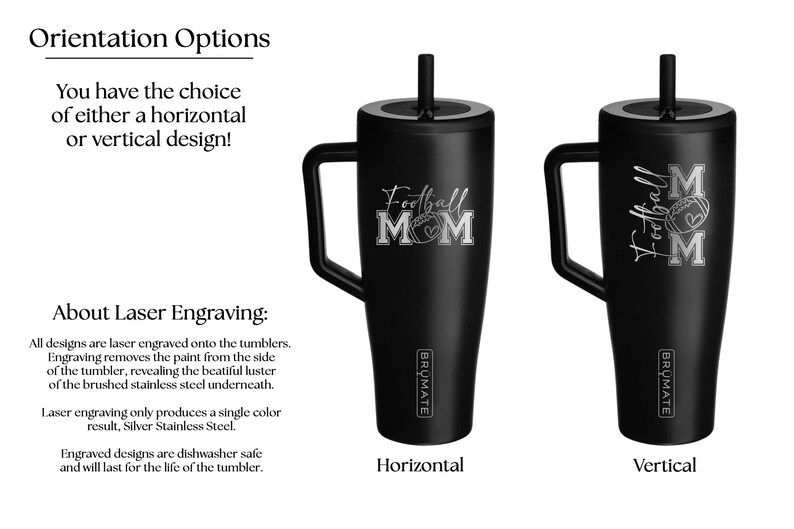 Football Mom Gifts for Football Moms Club Sports Mom Tumbler With Handle and Straw Brumate Era Mother's Day, Birthday Gift Ideas Engraved image 4