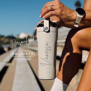 Personalized Name Brumate Multishaker Shaker Bottle Cup Workout Gym Gifts for Men Women Him - Engraved Stainless Steel Protein Shakers image 1