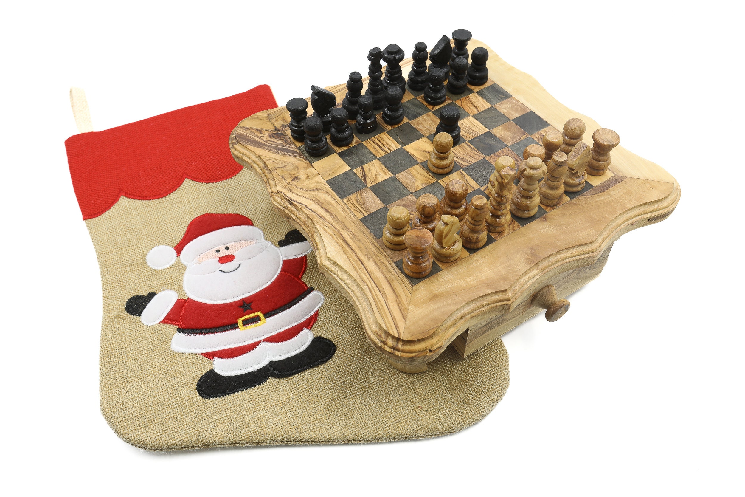 Rustic Olive Wood Chess SOlive Wood Chess Set- Rustic Wooden Chess Board at  BeldiNestet