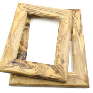 Vintage picture frame handmade of olive wood | Antique photo frame handcrafted of olivewood | Special picture ornament | Retro wooden frame